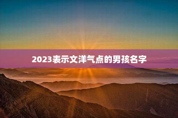 2023表示文洋气点的男孩名字
