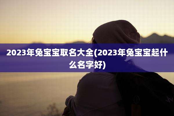 2023年兔宝宝取名大全(2023年兔宝宝起什么名字好)