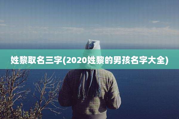 姓黎取名三字(2020姓黎的男孩名字大全)