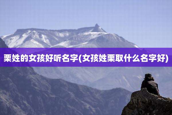 栗姓的女孩好听名字(女孩姓栗取什么名字好)