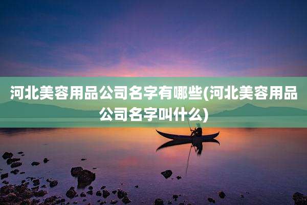 河北美容用品公司名字有哪些(河北美容用品公司名字叫什么)