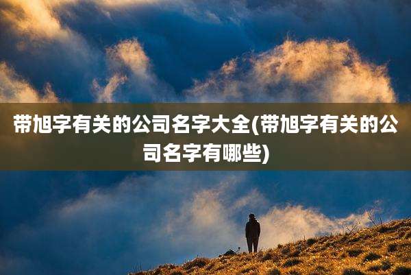 带旭字有关的公司名字大全(带旭字有关的公司名字有哪些)