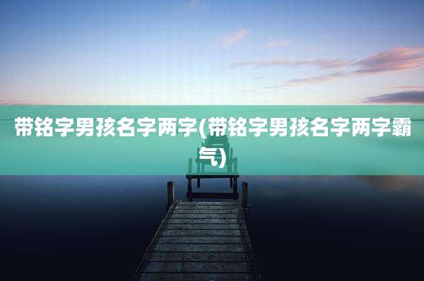 带铭字男孩名字两字(带铭字男孩名字两字霸气)