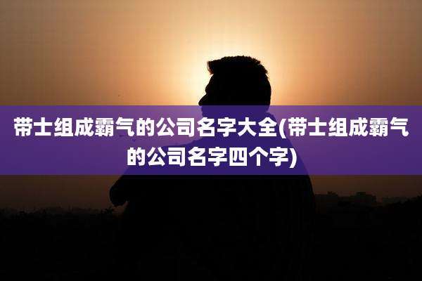 带士组成霸气的公司名字大全(带士组成霸气的公司名字四个字)