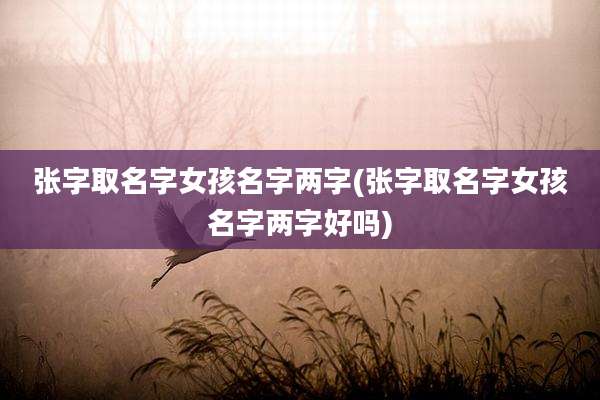 张字取名字女孩名字两字(张字取名字女孩名字两字好吗)