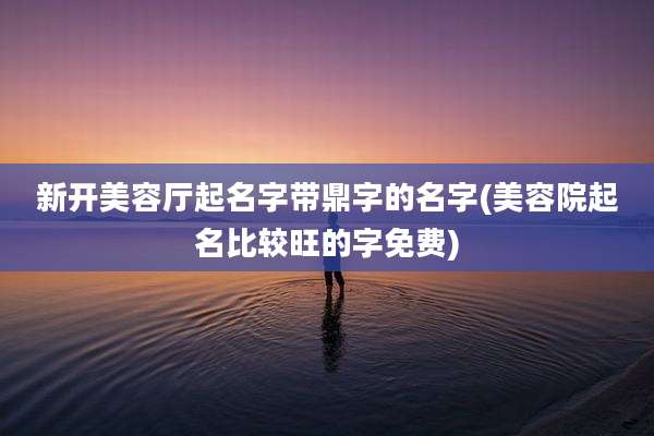 新开美容厅起名字带鼎字的名字(美容院起名比较旺的字免费)