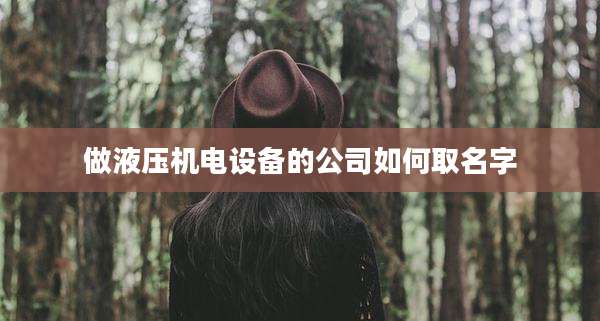 做液压机电设备的公司如何取名字