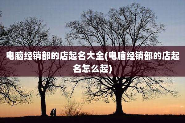电脑经销部的店起名大全(电脑经销部的店起名怎么起)