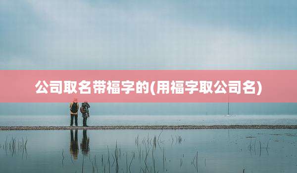 公司取名带福字的(用福字取公司名)