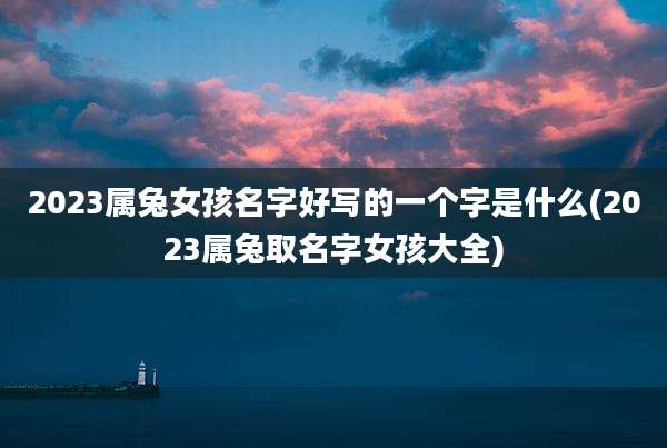 2023属兔女孩名字好写的一个字是什么(2023属兔取名字女孩大全)