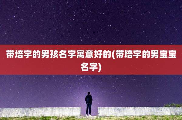 带培字的男孩名字寓意好的(带培字的男宝宝名字)