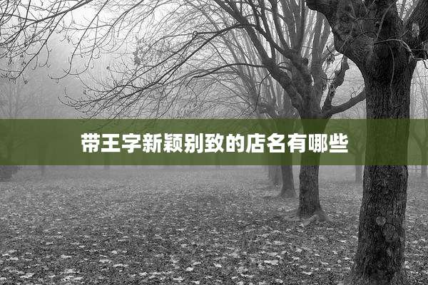 带王字新颖别致的店名有哪些