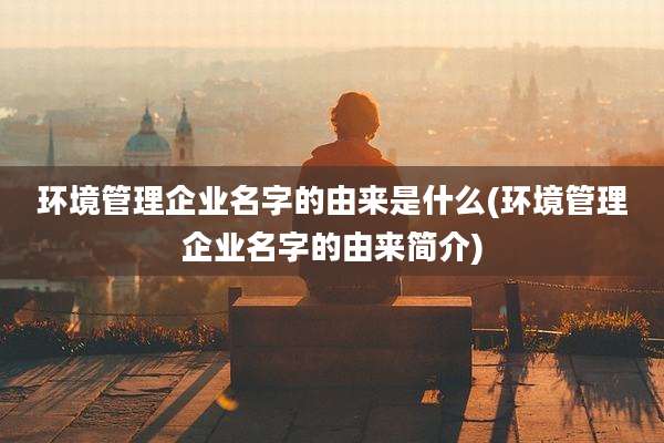 环境管理企业名字的由来是什么(环境管理企业名字的由来简介)