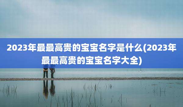 2023年最最高贵的宝宝名字是什么(2023年最最高贵的宝宝名字大全)