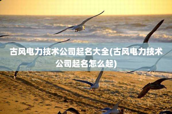 古风电力技术公司起名大全(古风电力技术公司起名怎么起)