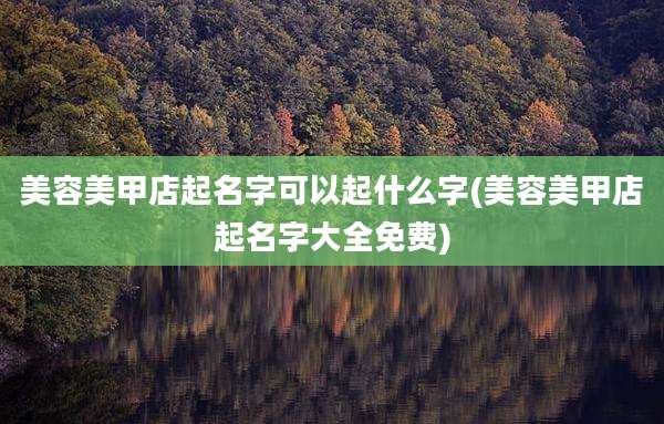 美容美甲店起名字可以起什么字(美容美甲店起名字大全免费)