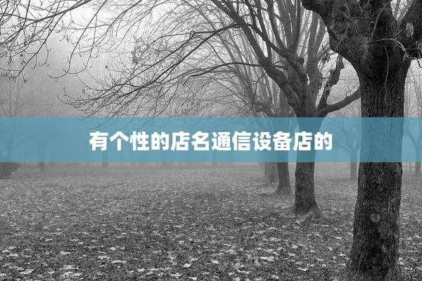 有个性的店名通信设备店的