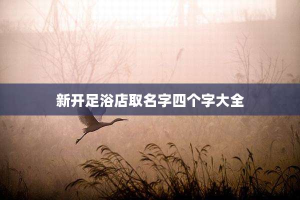 新开足浴店取名字四个字大全