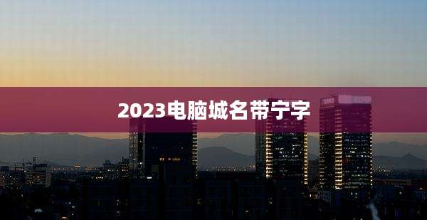 2023电脑城名带宁字