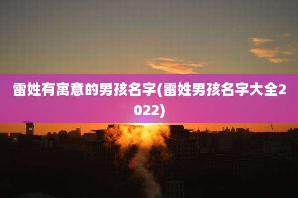 雷姓有寓意的男孩名字(雷姓男孩名字大全2022)