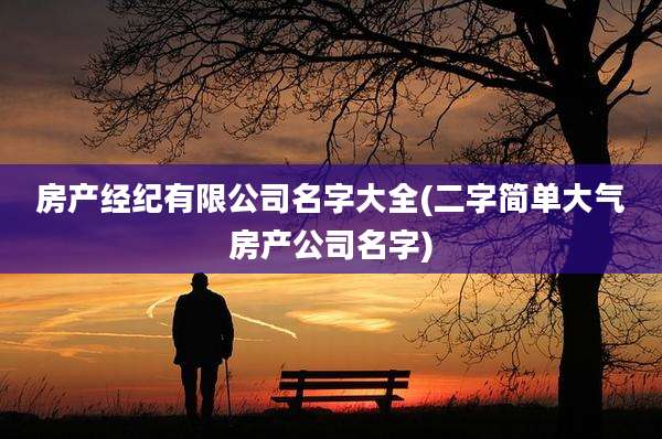 房产经纪有限公司名字大全(二字简单大气房产公司名字)