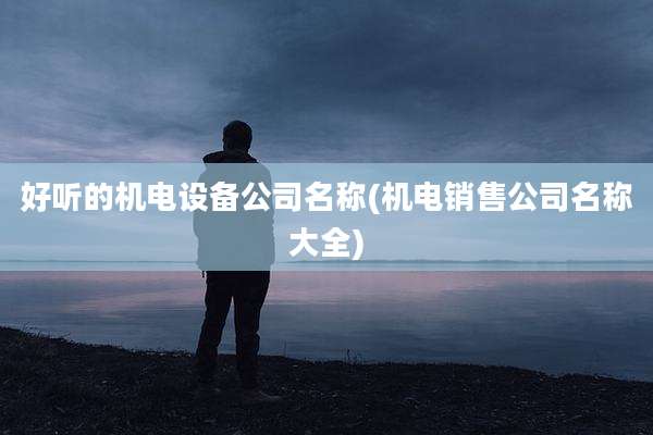 好听的机电设备公司名称(机电销售公司名称大全)