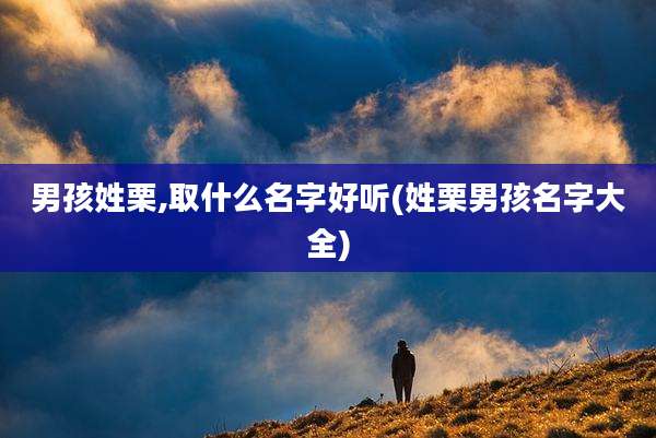 男孩姓栗,取什么名字好听(姓栗男孩名字大全)