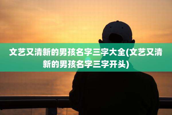 文艺又清新的男孩名字三字大全(文艺又清新的男孩名字三字开头)