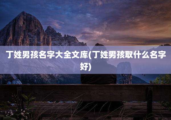 丁姓男孩名字大全文库(丁姓男孩取什么名字好)