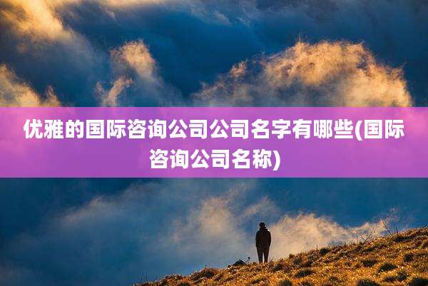 优雅的国际咨询公司公司名字有哪些(国际咨询公司名称)