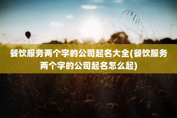 餐饮服务两个字的公司起名大全(餐饮服务两个字的公司起名怎么起)