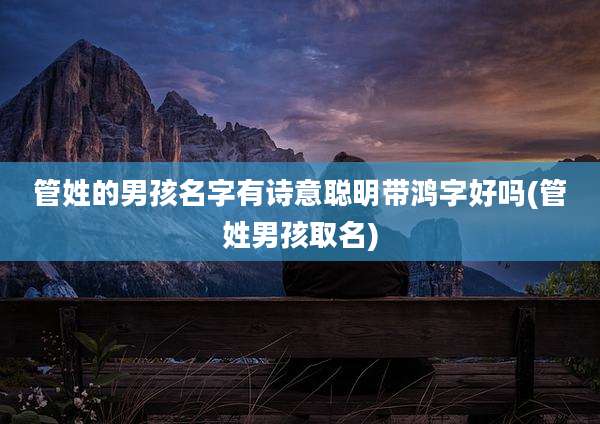 管姓的男孩名字有诗意聪明带鸿字好吗(管姓男孩取名)