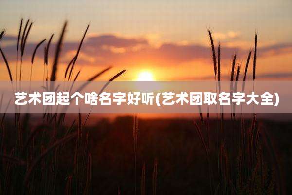 艺术团起个啥名字好听(艺术团取名字大全)