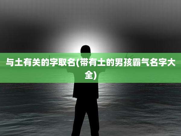 与土有关的字取名(带有土的男孩霸气名字大全)