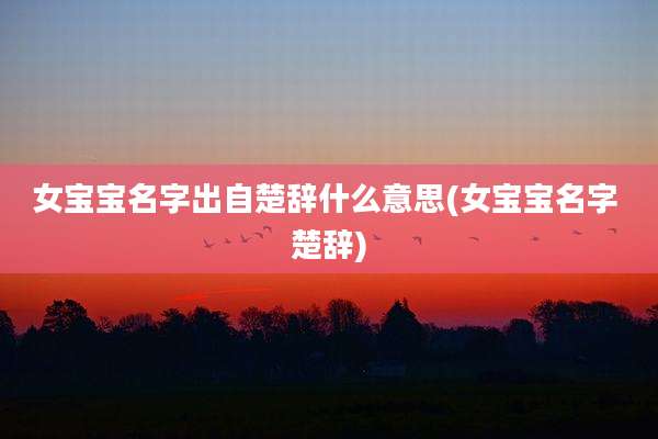 女宝宝名字出自楚辞什么意思(女宝宝名字 楚辞)