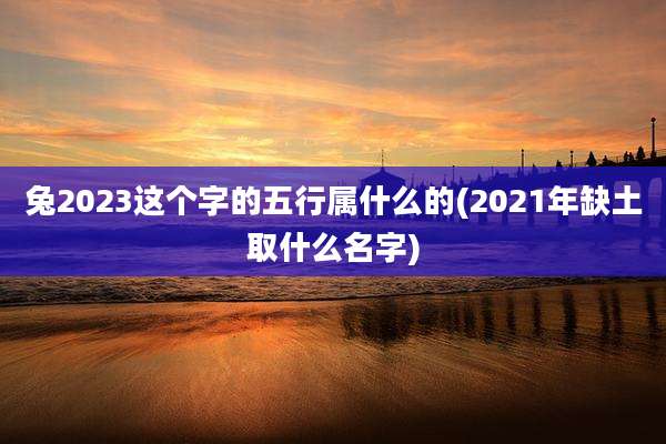 兔2023这个字的五行属什么的(2021年缺土取什么名字)