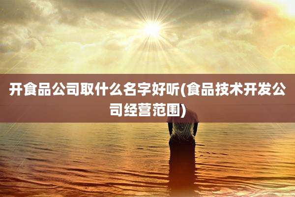 开食品公司取什么名字好听(食品技术开发公司经营范围)