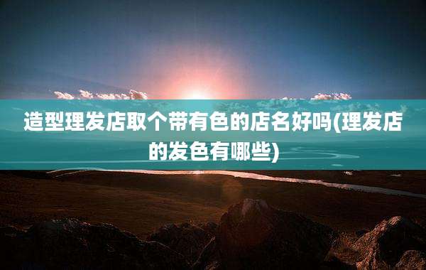 造型理发店取个带有色的店名好吗(理发店的发色有哪些)