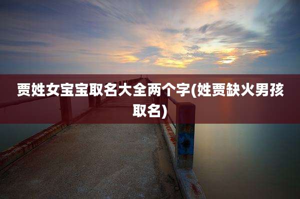 贾姓女宝宝取名大全两个字(姓贾缺火男孩取名)