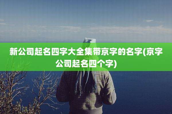 新公司起名四字大全集带京字的名字(京字公司起名四个字)