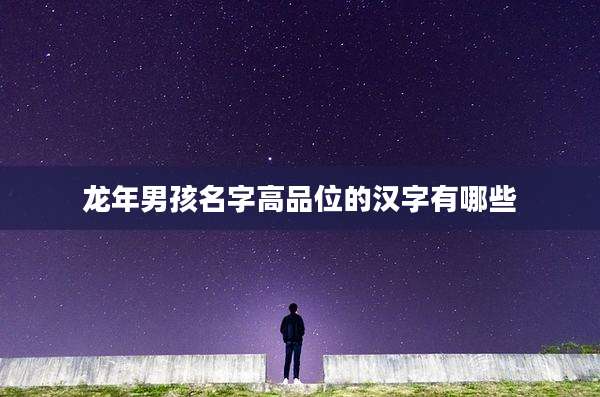 龙年男孩名字高品位的汉字有哪些