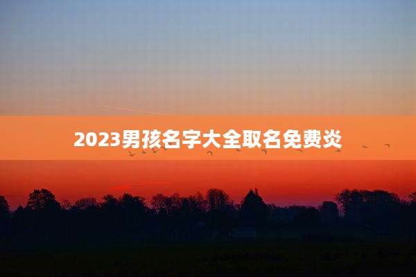2023男孩名字大全取名免费炎