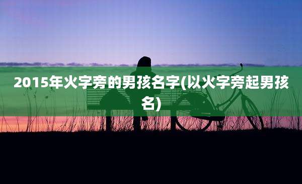 2015年火字旁的男孩名字(以火字旁起男孩名)