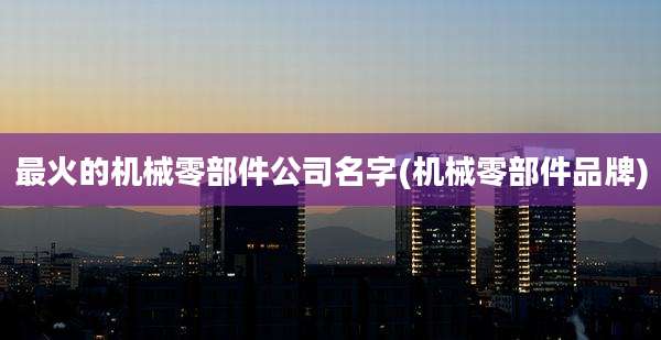 最火的机械零部件公司名字(机械零部件品牌)