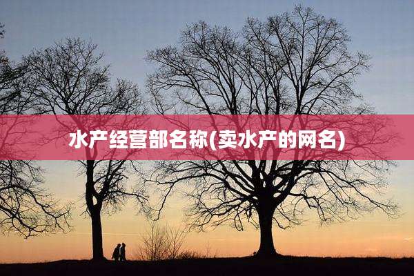 水产经营部名称(卖水产的网名)