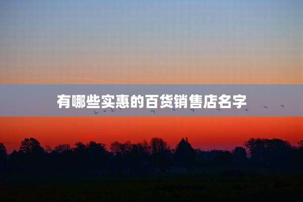 有哪些实惠的百货销售店名字