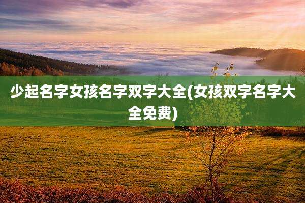 少起名字女孩名字双字大全(女孩双字名字大全免费)
