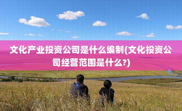文化产业投资公司是什么编制(文化投资公司经营范围是什么?)