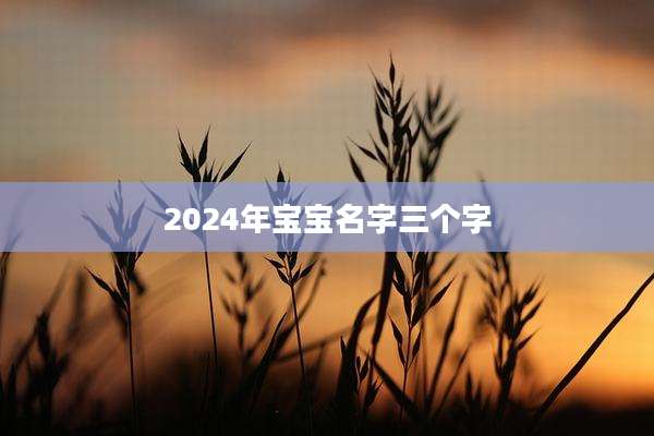2024年宝宝名字三个字