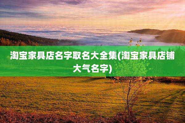淘宝家具店名字取名大全集(淘宝家具店铺大气名字)